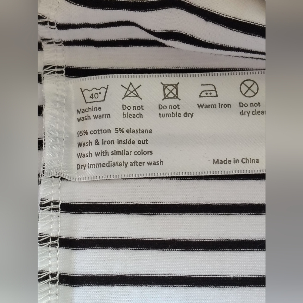 Angel Maternity Striped Black and White Women's Top Size L - Picture 9 of 9